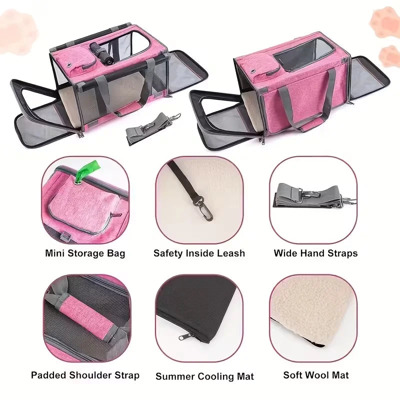 [Airline Approved Pet Carrier] Durable, Breathable Medium Cat And Small Dog Carrier
