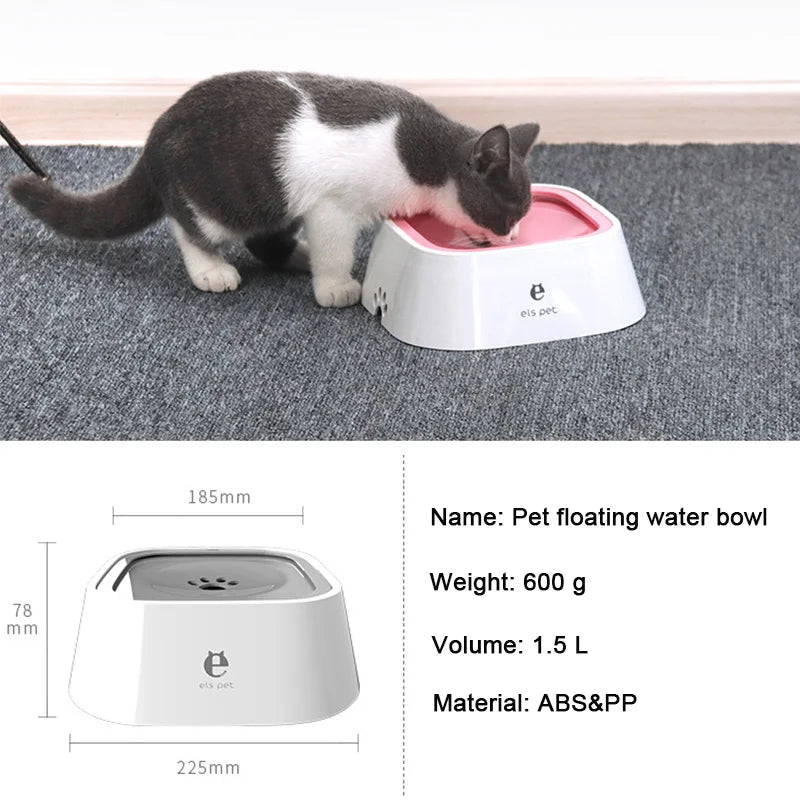 Dog Bowl Floating Bowl Water Drinker Not Wet Mouth Splash Water Cats Dogs Bowl Anti-Overflow Water Dispenser Portable Pet Bowl