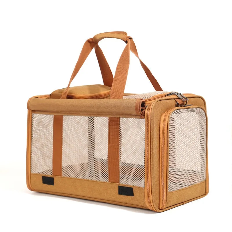 Pet Carrier Bag with Mesh Windows for Large Cat Small Dog Carriers Up To 26lbsTravel Puppy with Shoulder Strap Travel Vet Visits