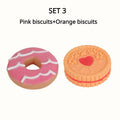 Dog Chewing Toy Simulation Biscuit Cake Anti Bite Latex Plaything Grinding Teeth Cleaning Interactive Training Toys Pet Supplies