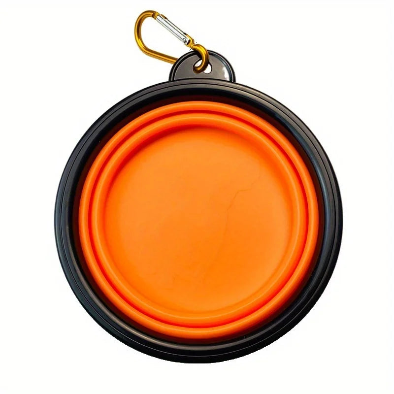 Dog Folding Bowl Portable Dog Travel Bowl Dog Food Water Bowl for Outdoor Walking Silicone Dog Food Water Bowl with Bowl Lip