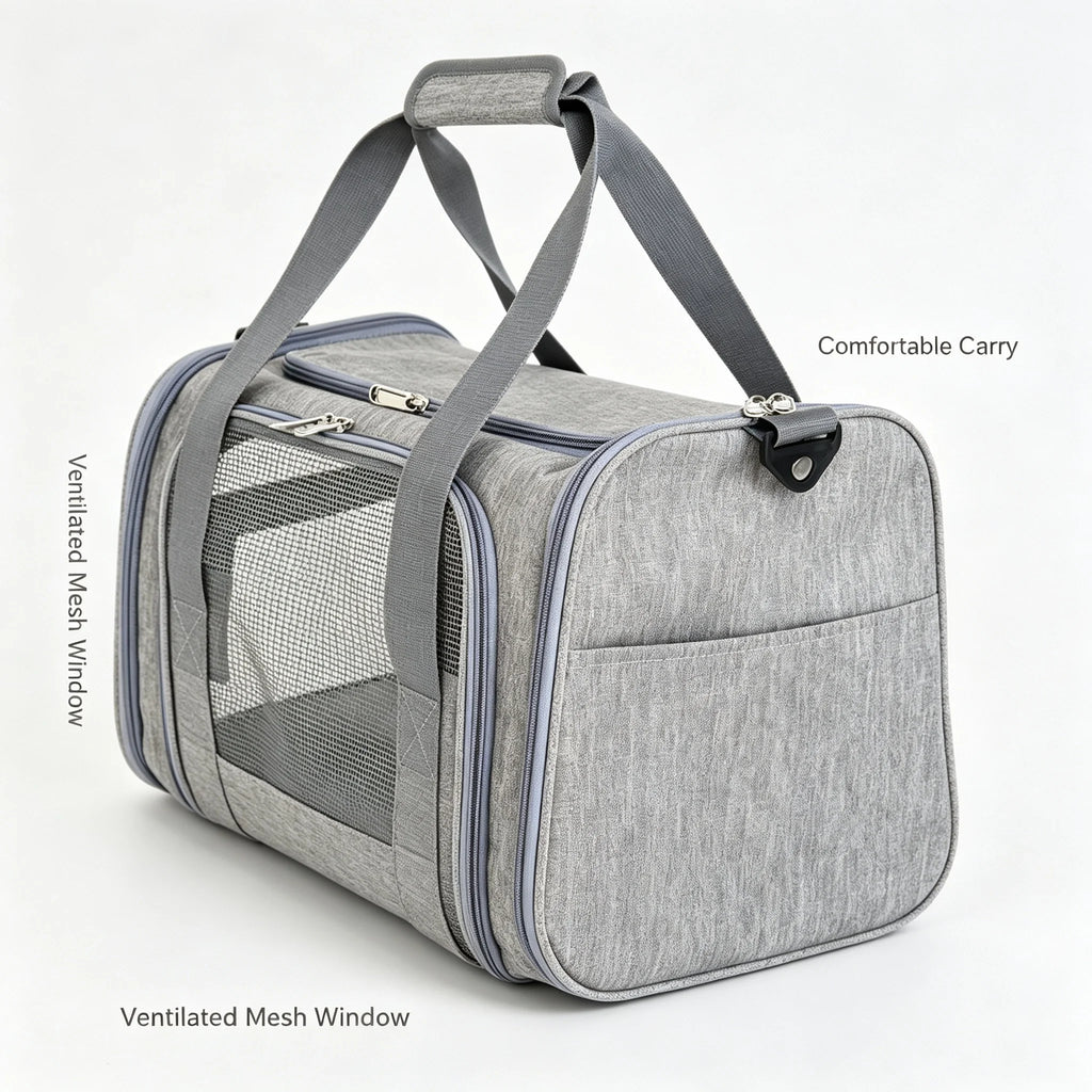 Soft-Sided Pet Carrier Bag for Medium Large Cats & Puppies, Portable Travel Dog Carrier Handbag
